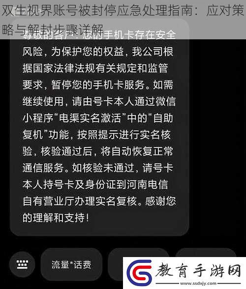 雙生視界賬號(hào)被封停應(yīng)急處理指南