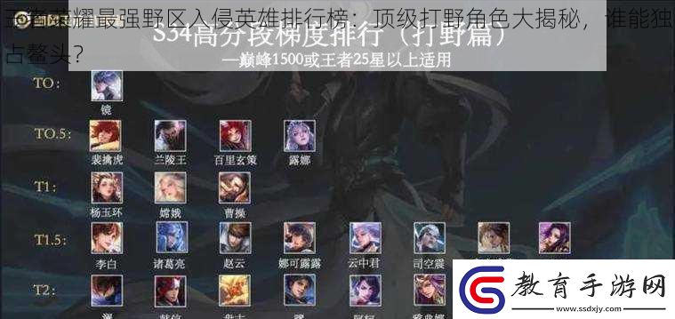 王者榮耀最強野區入侵英雄排行榜
