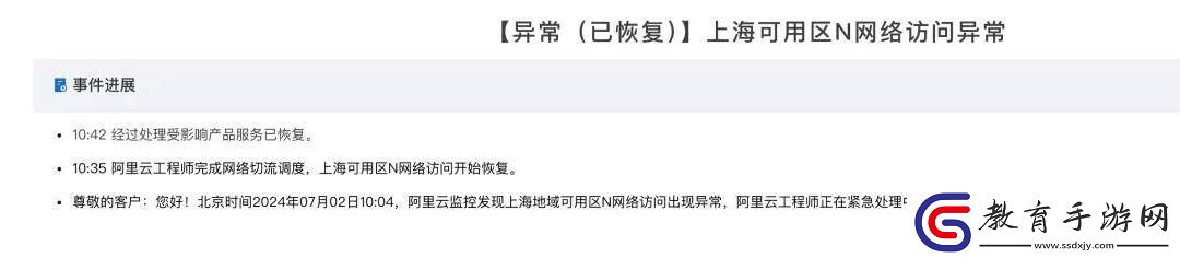 阿里云光纜斷裂